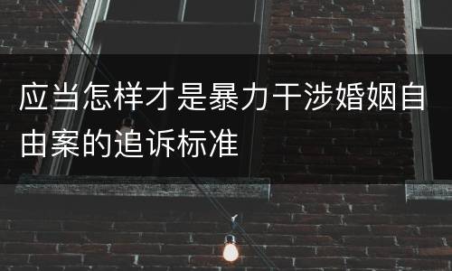 应当怎样才是暴力干涉婚姻自由案的追诉标准