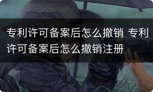 专利许可备案后怎么撤销 专利许可备案后怎么撤销注册