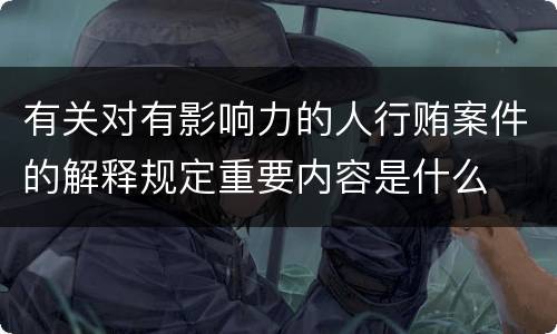 有关对有影响力的人行贿案件的解释规定重要内容是什么