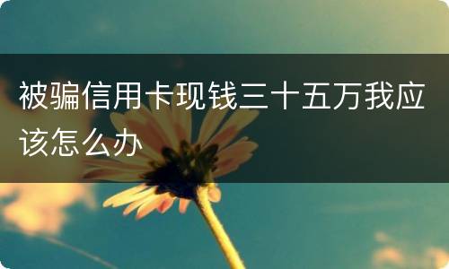 被骗信用卡现钱三十五万我应该怎么办