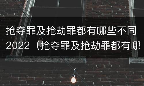 抢夺罪及抢劫罪都有哪些不同2022（抢夺罪及抢劫罪都有哪些不同2022年案例）