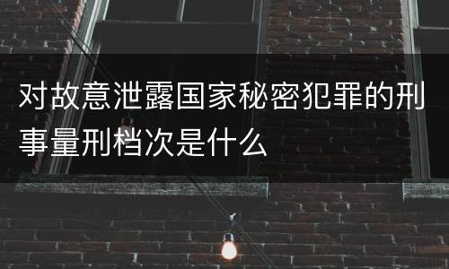 对故意泄露国家秘密犯罪的刑事量刑档次是什么