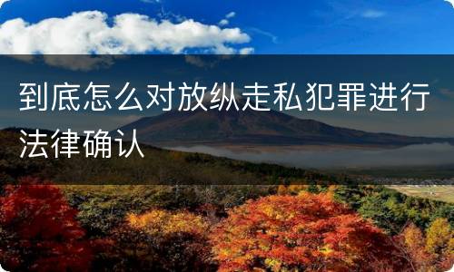 到底怎么对放纵走私犯罪进行法律确认