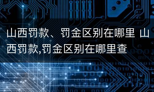 山西罚款、罚金区别在哪里 山西罚款,罚金区别在哪里查