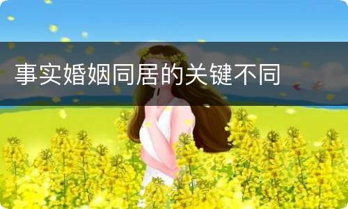 事实婚姻同居的关键不同