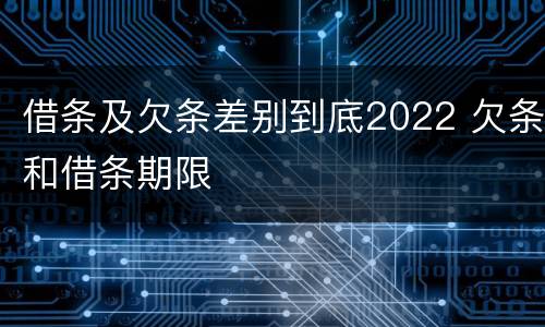 借条及欠条差别到底2022 欠条和借条期限