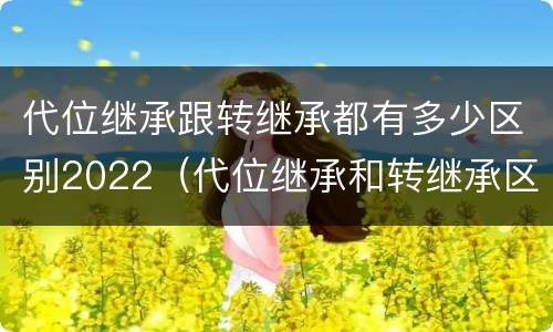代位继承跟转继承都有多少区别2022（代位继承和转继承区别）