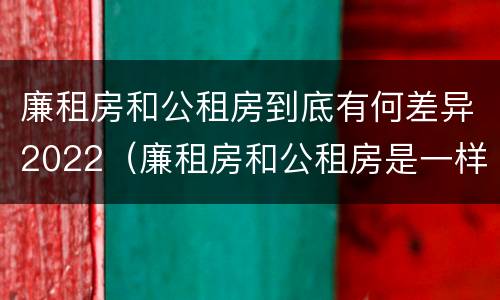 廉租房和公租房到底有何差异2022（廉租房和公租房是一样的吗）