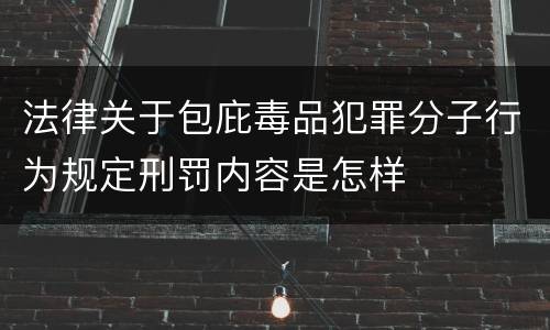 法律关于包庇毒品犯罪分子行为规定刑罚内容是怎样