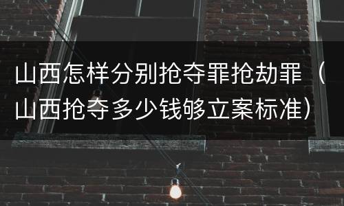 山西怎样分别抢夺罪抢劫罪（山西抢夺多少钱够立案标准）