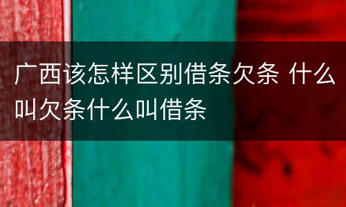 广西该怎样区别借条欠条 什么叫欠条什么叫借条
