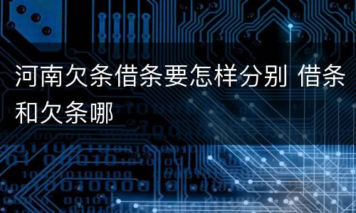 河南欠条借条要怎样分别 借条和欠条哪