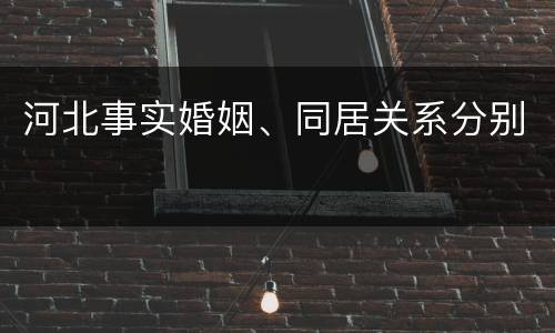 河北事实婚姻、同居关系分别