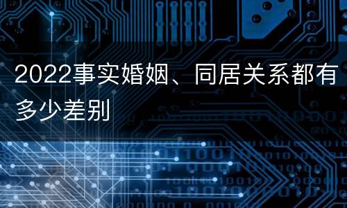 2022事实婚姻、同居关系都有多少差别
