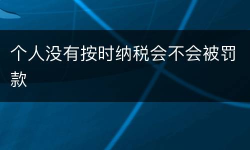 个人没有按时纳税会不会被罚款