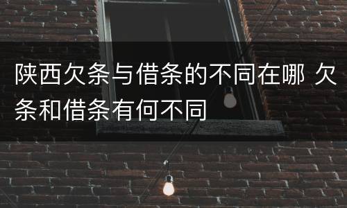 陕西欠条与借条的不同在哪 欠条和借条有何不同