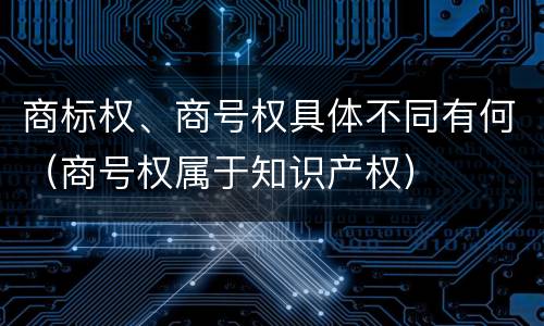商标权、商号权具体不同有何（商号权属于知识产权）