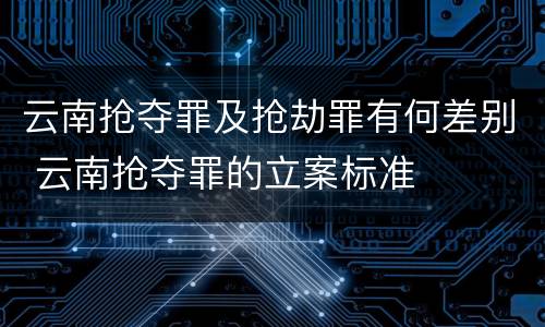 云南抢夺罪及抢劫罪有何差别 云南抢夺罪的立案标准