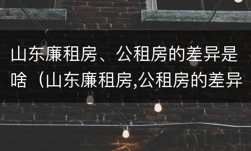 山东廉租房、公租房的差异是啥（山东廉租房,公租房的差异是啥呢）