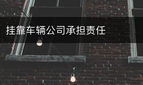 挂靠车辆公司承担责任