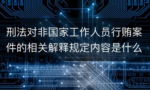 刑法对非国家工作人员行贿案件的相关解释规定内容是什么