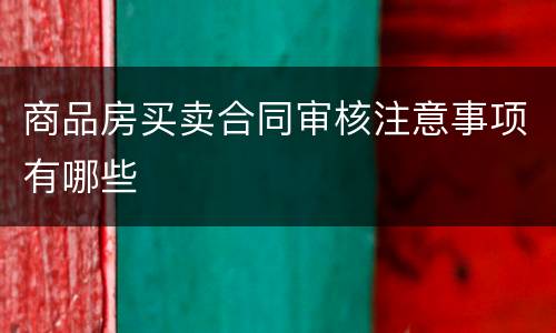 商品房买卖合同审核注意事项有哪些
