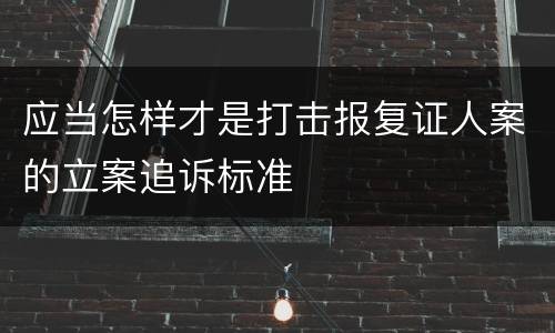 应当怎样才是打击报复证人案的立案追诉标准