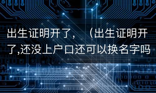 出生证明开了，（出生证明开了,还没上户口还可以换名字吗）