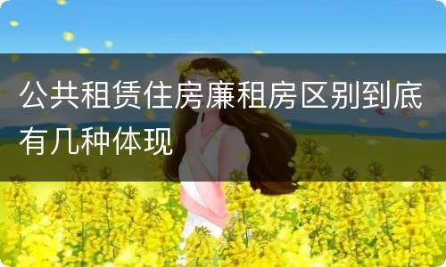 公共租赁住房廉租房区别到底有几种体现