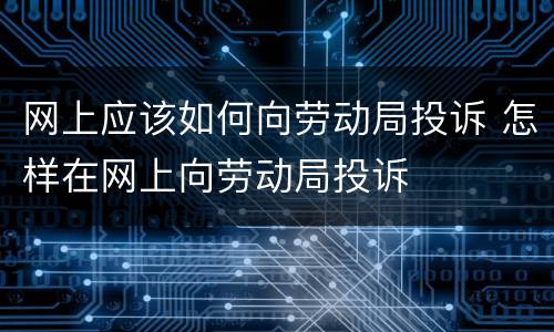 网上应该如何向劳动局投诉 怎样在网上向劳动局投诉