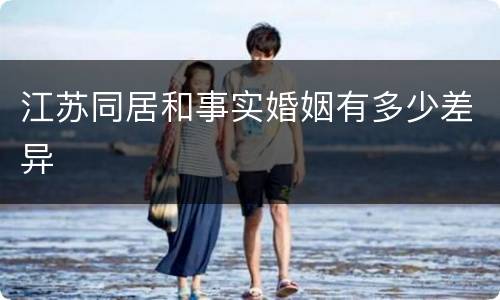 江苏同居和事实婚姻有多少差异