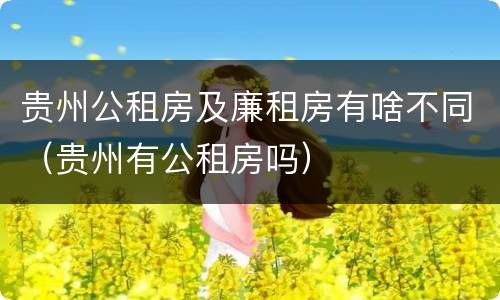 贵州公租房及廉租房有啥不同（贵州有公租房吗）