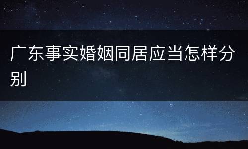 广东事实婚姻同居应当怎样分别