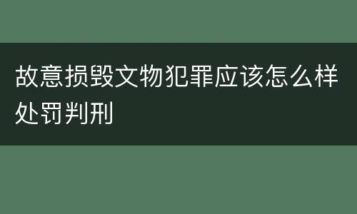 故意损毁文物犯罪应该怎么样处罚判刑