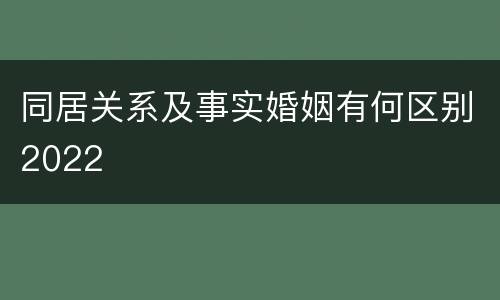 同居关系及事实婚姻有何区别2022