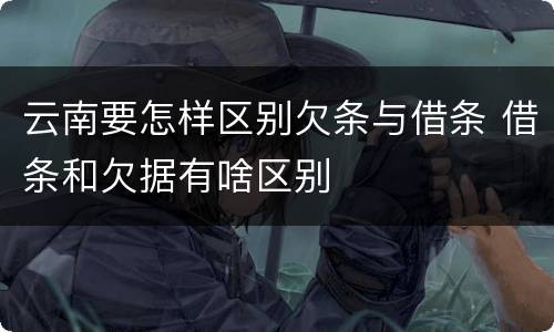 云南要怎样区别欠条与借条 借条和欠据有啥区别