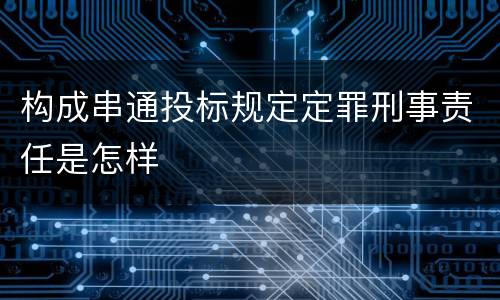 构成串通投标规定定罪刑事责任是怎样