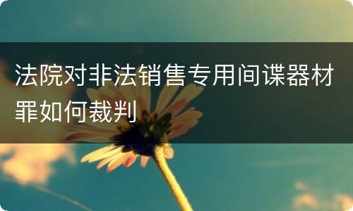 法院对非法销售专用间谍器材罪如何裁判