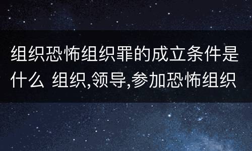 组织恐怖组织罪的成立条件是什么 组织,领导,参加恐怖组织罪的构成要件