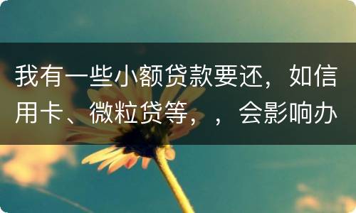 我有一些小额贷款要还，如信用卡、微粒贷等，，会影响办理房贷吗