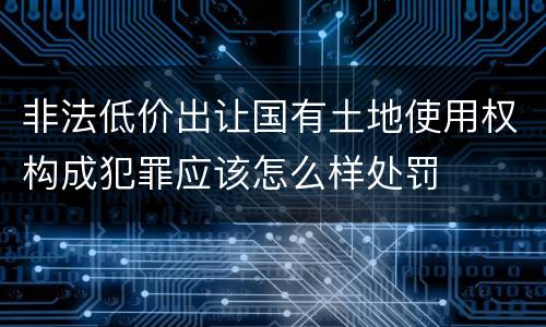非法低价出让国有土地使用权构成犯罪应该怎么样处罚