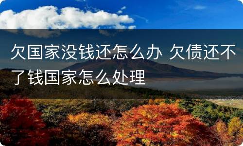 欠国家没钱还怎么办 欠债还不了钱国家怎么处理