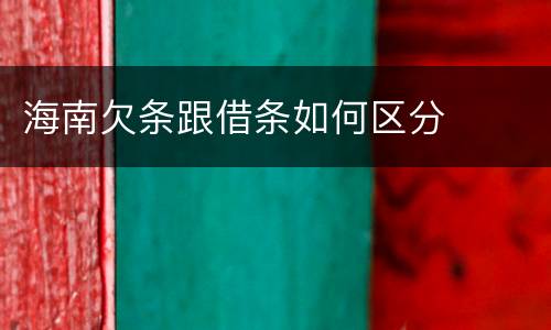 海南欠条跟借条如何区分