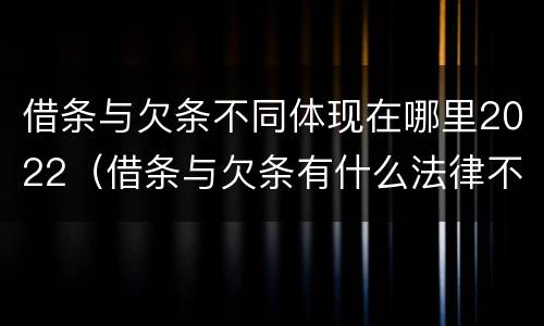 借条与欠条不同体现在哪里2022（借条与欠条有什么法律不同依据）