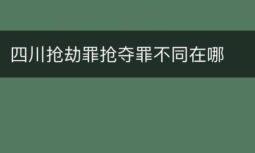 四川抢劫罪抢夺罪不同在哪