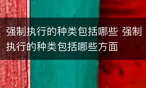 强制执行的种类包括哪些 强制执行的种类包括哪些方面