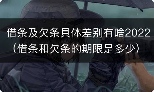 借条及欠条具体差别有啥2022（借条和欠条的期限是多少）