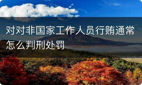 对对非国家工作人员行贿通常怎么判刑处罚