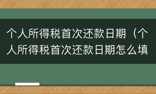 个人所得税首次还款日期（个人所得税首次还款日期怎么填）