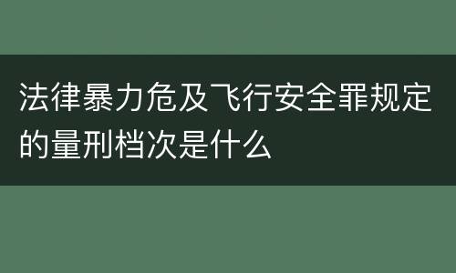 法律暴力危及飞行安全罪规定的量刑档次是什么